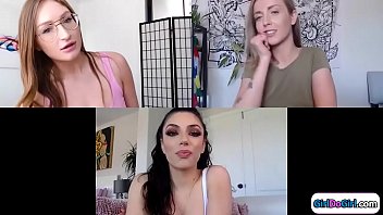 Preview 1 of Gay Train Spy - Three gfs strip and masturbate on webcam