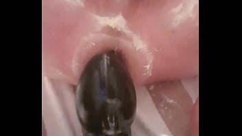 Preview 3 of Grandma Fuck Her Grandson - I push a creamy thick buttplug out of my ass