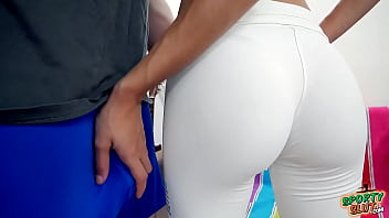 Preview 3 of Brazzers Bedroom Red Xxx Wap - Incredible Cameltoe Tiny Teen in Tight White Spandex Leggings