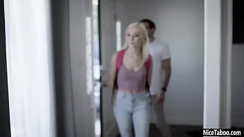 Preview 1 of Sister Bro Fuking Hard - Crazy big cock guy deepthroated petite blonde teen with nice ass Chloe Temple