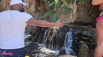 Preview 1 of Sunny Line Xxxx Video - Behind The Scenes-Waterfall Photo Shoot