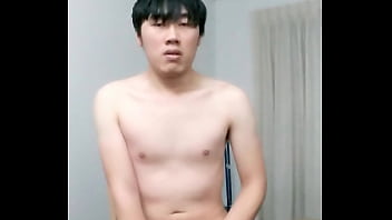 Preview 4 of Giving Dog A Handjob - Cute asian twink jerking off