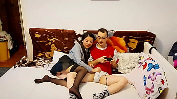 Preview 1 of Byk Gtl Mom Forced - My girlfriend&#039_s parents weren&#039_t home so we filmed a sex video in the living room