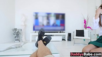 Preview 1 of Boy Creampies Mature Russian - Young girl blows stepdad&#039_s dick to relief his stress
