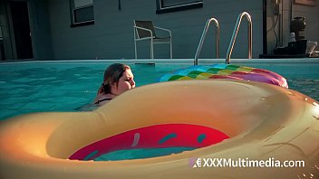 Preview 2 of Romance France - SSBBW Ivy Davenport Stuck In A Pool Inflatable
