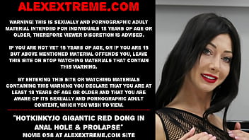 Preview 1 of Office Room Beeg - Hotkinkyjo gigantic red dong in anal hole &amp_ prolapse
