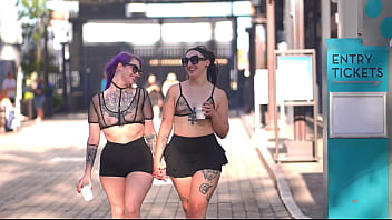 Preview 1 of Mzz A - Goth pawg sluts public fucking &amp_ eating booty