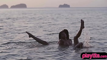 Preview 4 of Sweet Asian Masseuse Gets Horny - Beautiful teens Cara and Elilith having a sensual lesbian romance