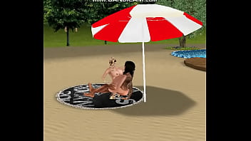 Preview 1 of Ma Soeur Leche Ma Femme - Horny Ravelicious fucks Paul on the beach