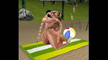 Preview 1 of Abigaile Johnson Video - Horny Ravelicious fucks Paul on the beach