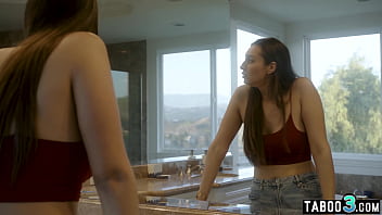 Preview 2 of Old Women Forc Sex - Hot latina Bella Rolland and her bisex asian stepsis sharing a big cock