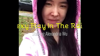 Preview 1 of Ebony Masterbation In Car - Asian Teen publicly reveals herself in the rain!