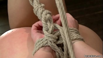 Preview 4 of Big Hot Big Boobs Big Ass Girl - Slave walking on crotch rope