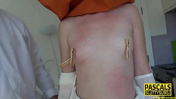 Preview 2 of Babysitter Kacey Quinn - Dominated skinny babe with clothespinned body