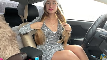 Preview 1 of Sunny Leone Xvideo Bangladesh - Public squirt in car for christmas