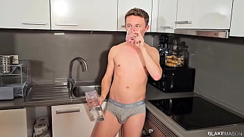Preview 1 of Real Family Fucking Videos6 - Hunk Donny Hot Destroys Benny Fox Tight Ass In The Kitchen