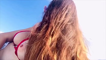 Preview 4 of AKali - Italian Big Tits Milf Artemisia Love Hot Public Beach in Miami big tits and hard nipples Public Flashing