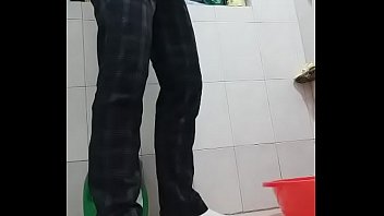 Preview 3 of Hol Michels - Chinese cool boy ejaculates kneeling in the bathroom 06
