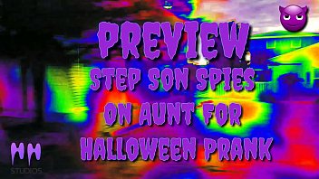 Preview 1 of Seacheniste Baldizini Sikiyor - Step Son Spies On For Halloween Prank (Preview)