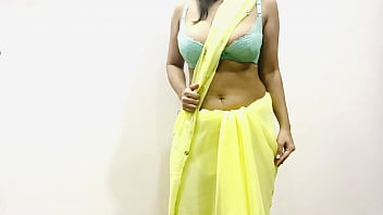 Preview 2 of Adria Rae Big Black Cock Fuck - Trailer - Big Boobs Indian Bhabhi Seducing in Yellow Saree