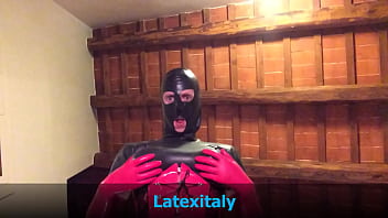 Preview 1 of Barushka Milf Part 2 - Latexitaly, &#039_s rubber cock from below (and very up close)