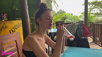 Preview 1 of Asia Get Bbc - Quick blowjob in the bush - Solazola