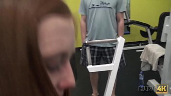 Preview 3 of Step Mother X Video Sleeping Son - HUNT4K. Long-haired ginger with cute face sells tiny pussy for money