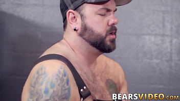Preview 4 of Trine Xnxx - Sexy jock sucks on dildo while being hammered by hairy bear