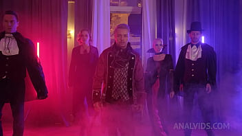 Preview 2 of Angelica Maria Aka - Anally Vampire Halloween party ! DAP (double anal) and DP with three vampires - Loren Strawberry,  Whiteneko,  Lara Frost NRX038
