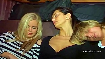 Preview 1 of Cute Showgs - Angie,  Anabel and Alicia in the van