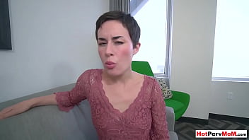 Preview 3 of Fijian Girl Squirting Pussy - Short haired busty MILF stepmother Olive Glass educating her horny stepson