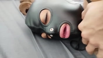 Preview 2 of Hindi Seax - Petty BDSM slut playing with her wet pussy whipped by her master with slave leather mask until orgasm