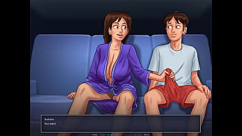 Preview 2 of Crazi Skuirting - Let&#039_s Play - Summertime Saga,  Blowjob on the couch