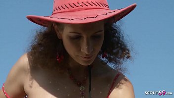 Preview 1 of Alina Chubby - Rough Outdoor Anal for Skinny Curly Hair Teen Norah Swan