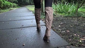 Preview 3 of Black Jamaican Girl Suck Dick - Long boots fetish shoes trampling cigarettes