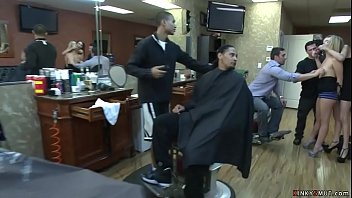 Preview 1 of Chubby Mom Caught - Blonde anal fucked at a barbershop
