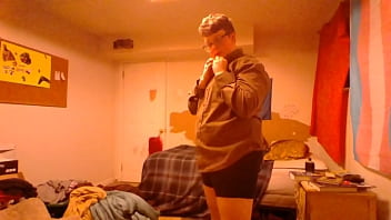 Preview 2 of Svita Bhabhi Xxx - After a Long Day Young Chubby Ftm Trans Man Strips down and Teases self