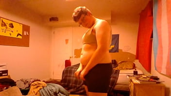 Preview 3 of Svita Bhabhi Xxx - After a Long Day Young Chubby Ftm Trans Man Strips down and Teases self