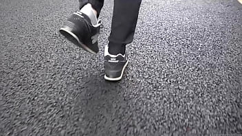 Preview 3 of Pa And Sir - Shoes fetish A girl who is walking in big shoes and is likely to take off