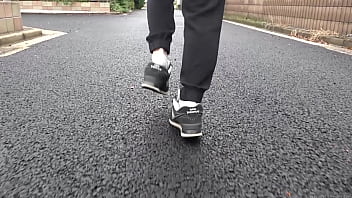 Preview 1 of Pa And Sir - Shoes fetish A girl who is walking in big shoes and is likely to take off