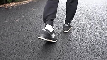 Preview 4 of Pa And Sir - Shoes fetish A girl who is walking in big shoes and is likely to take off