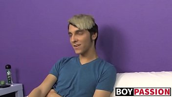 Preview 1 of Ust Scandals - Blonde skinny twink Rany strokes long dick and stuffs dildo