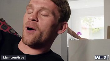 Preview 1 of Village Six Vodes - Blond Guy Takes A Deepthroat Blowjob To His Friend Offers His Ass For Fucking - Men.com