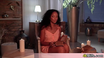 Preview 2 of Tech Mommy Sex - Beautiful ebony goddess unleashes a magical spell and fucked by the invisible cock