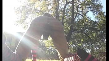 Preview 3 of Danny D Norway - Black Furry Bunnyboi Jerks Outside