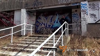 Preview 1 of Video Sks Terkjni - Lullu Gun gets spit roasted outdoors by 2 filthy fuckers! wolfwagner.com