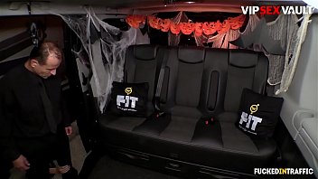 Preview 2 of Gets Ties And Used Hard - VIP SEX VAULT - #Jasmine Jae - Halloween Sex On The Van With A Busty Police Officer Lady