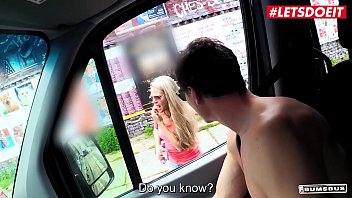 Preview 2 of Cfnm Girls Strip Guy Strap On - BUMS BUS - #Barra Brass - Czech MILF Pornstar Goes For A Hardcore Ride Around Berlin