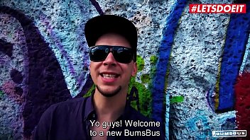 Preview 1 of Cfnm Girls Strip Guy Strap On - BUMS BUS - #Barra Brass - Czech MILF Pornstar Goes For A Hardcore Ride Around Berlin