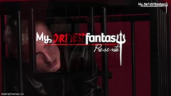 Preview 1 of Repays Her Friend - Cute twink slave suspended upside down,  fucked and milked after CBT!